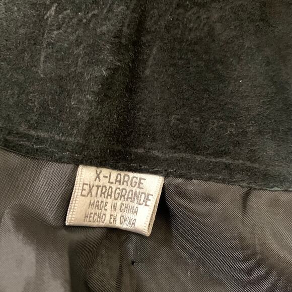 Vintage Jacquelyn Ferrar Size XL Black Suede Leather Belted Jacket Button Front - Picture 13 of 14